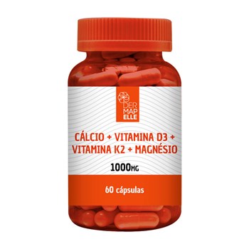 Cálcio + Vitamina D3 + Vitamina K2 + Magnésio 1000mg 60 Cápsulas