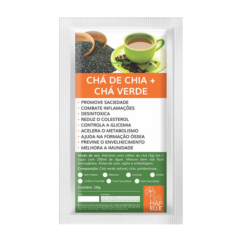 Ch Sol vel Chia com Ch Verde Sem Sabor sem Sucralose 10g