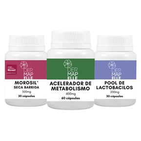 Produto COMBO Acelerador de Metabolismo 400mg + Morosil® 500mg + Pool de Lactobacilos 200mg