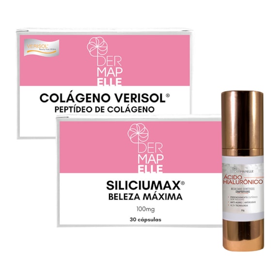 COMBO | Ácido Hialurônico + Colágeno Verisol + SiliciuMax Beleza Máxima