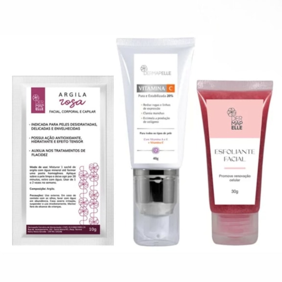 COMBO Active C Pure + Esfoliante Facial + Máscara de Argila Rosa