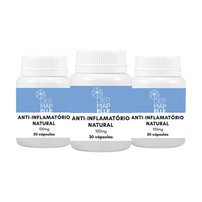 Anti-inflamatório Natural 100mg 30 cápsulas (3 Unidades) | Dermapelle