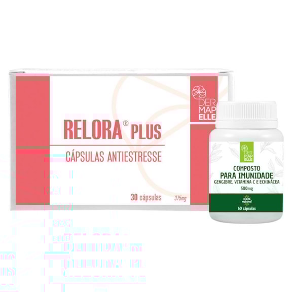 COMBO Antiestresse Relora Plus + Composto para a Imunidade Dermapelle