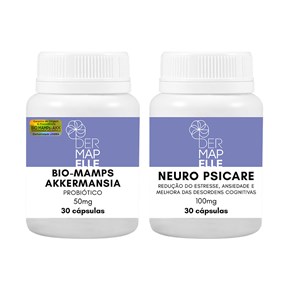 Produto COMBO BioMAMPs® Akkermansia 50mg + Neuro PSICARE® 100mg