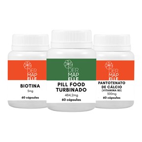 Produto COMBO| Biotina + Pantotenato de Cálcio + Pill Food Turbinado