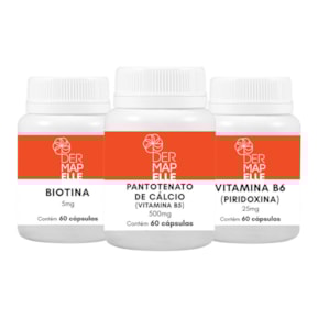 Produto COMBO| Biotina + Pantotenato de Cálcio + Vitamina B6 (Piridoxina)