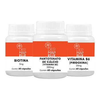 COMBO| Biotina + Pantotenato de Cálcio + Vitamina B6 (Piridoxina)
