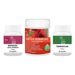 Produto COMBO | Chá Solúvel Detox Vermelho + Termoplus + Morosil Seca Barriga