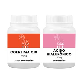 Produto COMBO Coenzima Q10 100mg 60 Cápsulas + Ácido Hialurônico 50mg 60 Cápsulas