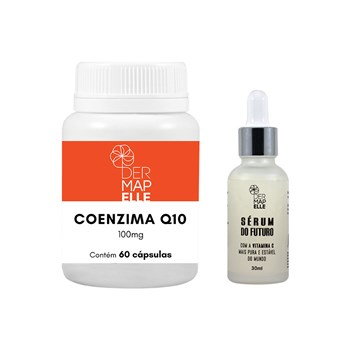 COMBO Coenzima Q10 100mg 60 Cápsulas + Sérum do Futuro - Vitamina C LumineCense 30ml