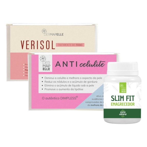 COMBO Dimpless Anticelulite + Slim Fit Emagrecedor + Colágeno Verisol