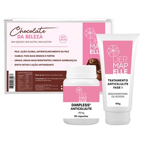 Produto COMBO Dimpless® Anticelulite + Tratamento Anticelulite Fase 1 + Chocolate da Beleza