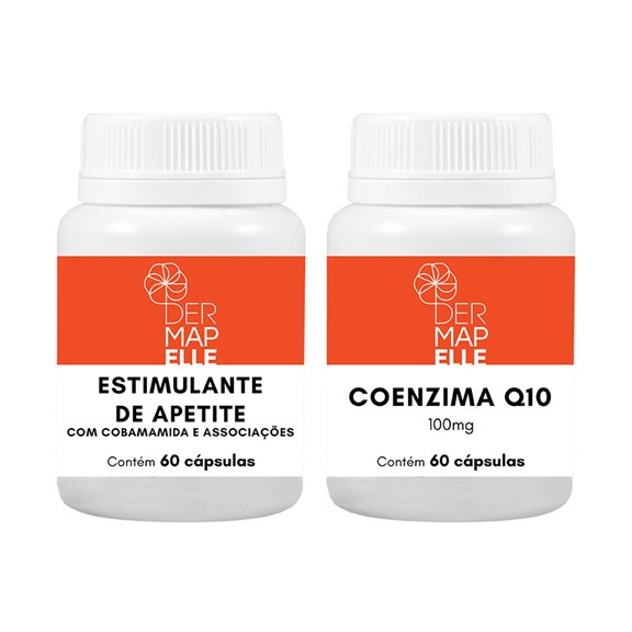 COMBO Estimulante do Apetite 60 Cápsulas + Coenzima Q10 100mg 60 Cápsulas