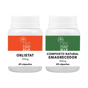 COMBO Orlistate 120mg 60 cápsulas + Composto Natural Emagrecedor 350mg 60 Cápsulas