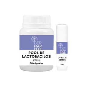 Produto COMBO | Pool de Lactobacilos 30 Cápsulas + Lip Balm Herpes 4,5g