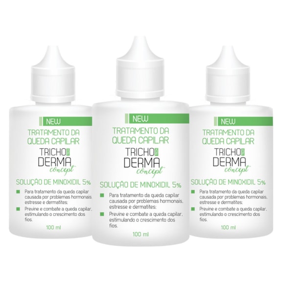 COMBO | Tratamento Capilar - Trichotech Solução de Minoxidil 5% 100ml (3 Unidades)