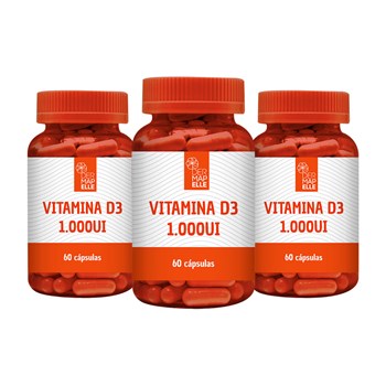 COMBO Vitamina D3 1000 UI 60 Cápsulas (3 Unidades)