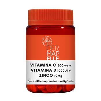 Multivitamínico - Vitamina C, D e Zinco Comprimidos Mastigáveis
