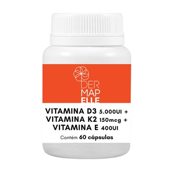 Vitamina D3 5.000UI + Vitamina K2 150mcg + Vitamina E 400UI 60 Cápsulas